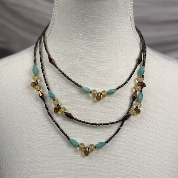 Jewelry - Y2K beaded necklace | brown & turquiose necklace | earthy fairy grunge jewelry